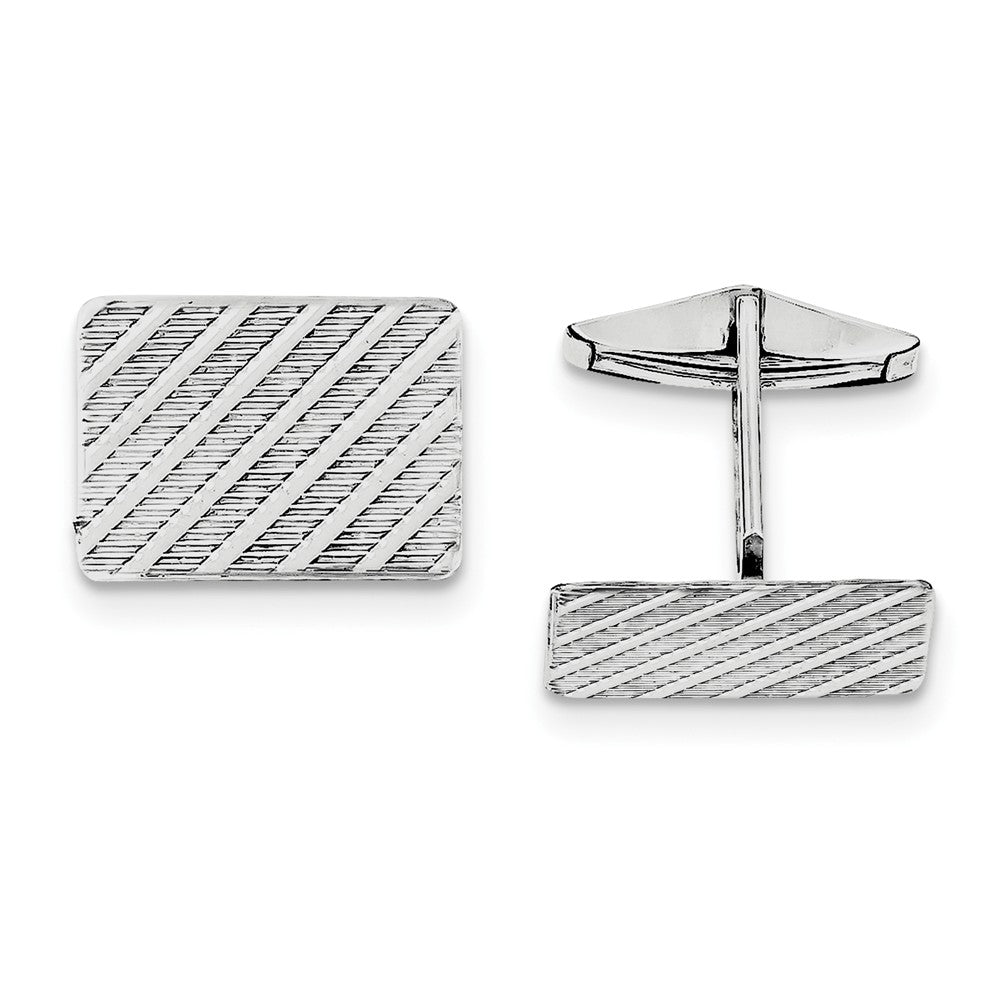 Occasion Gallery, Men's Accessories, 925 Sterling Silver Rhodium-plated Cuff Links