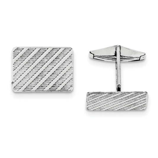 Occasion Gallery, Men's Accessories, 925 Sterling Silver Rhodium-plated Cuff Links