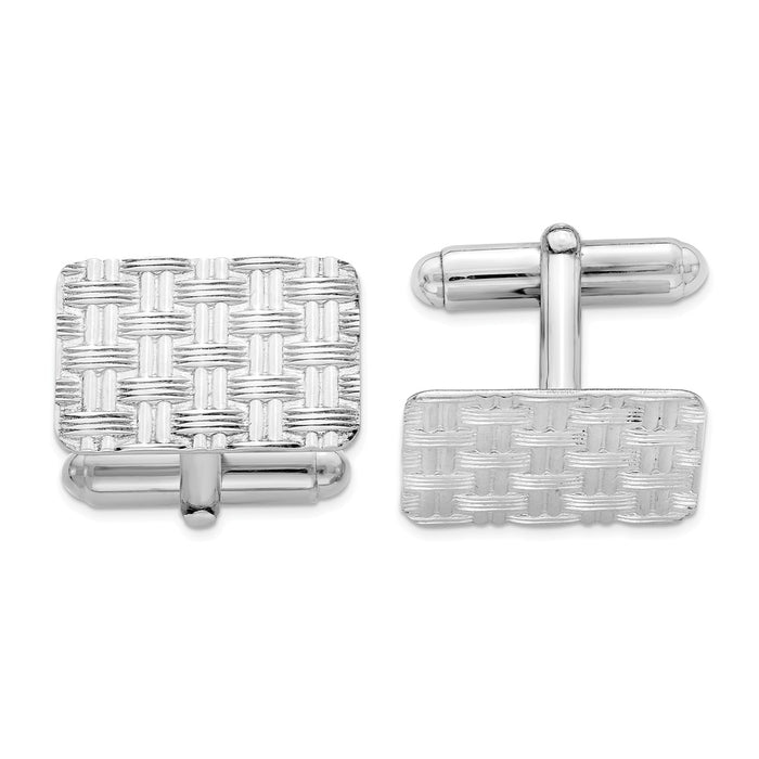 Occasion Gallery, Men's Accessories, 925 Sterling Silver Rhodium-plated Cuff Links
