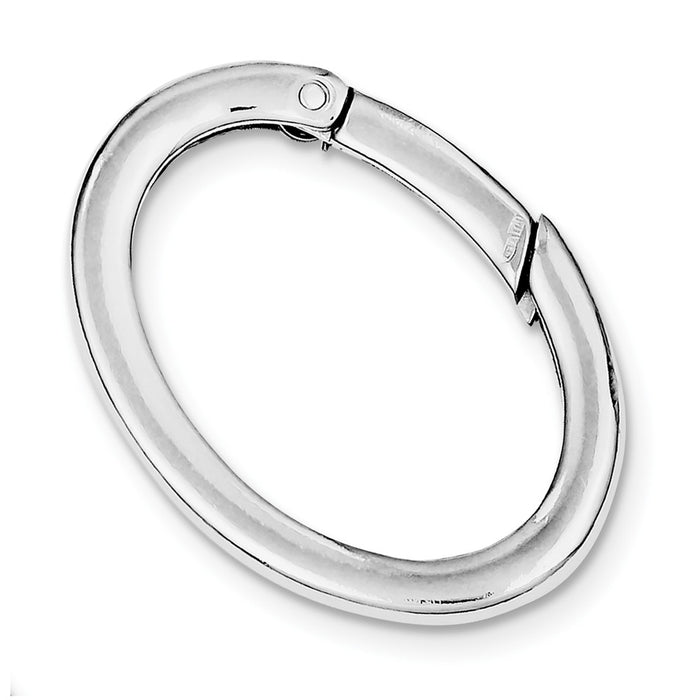 Occasion Gallery 925 Sterling Silver Rhodium-plated Round Key Ring Clip