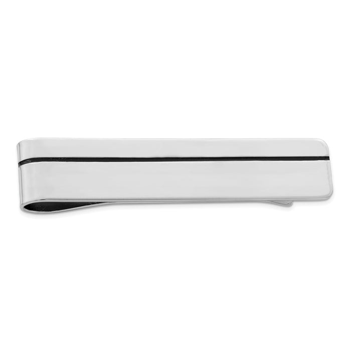 Occasion Gallery, Men's Accessories, 925 Sterling Silver Rhodium-plated Enameled Money Clip