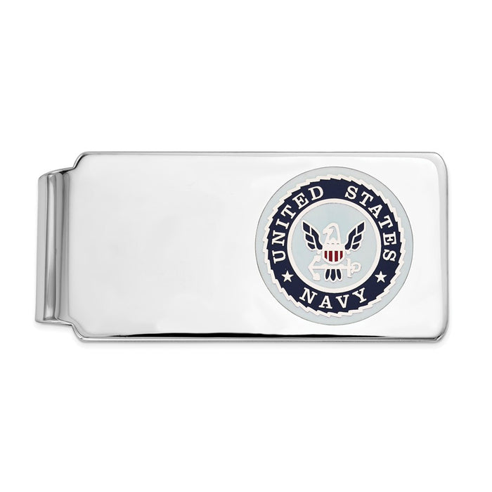 Occasion Gallery, Men's Accessories, 925 Sterling Silver Rhodium-plated U.S Navy Money Clip