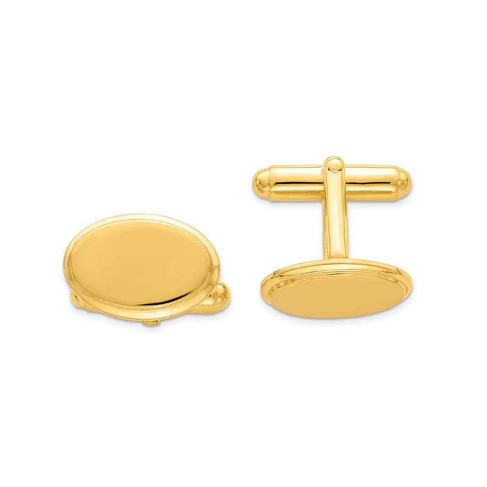 Occasion Gallery, Men's Accessories, 925 Sterling Silver & Vermeil Oval Cuff Links