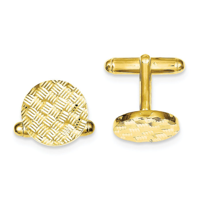 Occasion Gallery, Men's Accessories, 925 Sterling Silver & Vermeil Round Woven Design D/C Cuff Links