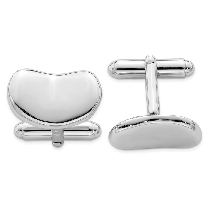 Occasion Gallery, Men's Accessories, 925 Sterling Silver Rhodium-plated Wavy Design Cuff Links
