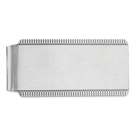 Occasion Gallery, Men's Accessories, 925 Sterling Silver Satin Rhodium-plated Front Money Clip