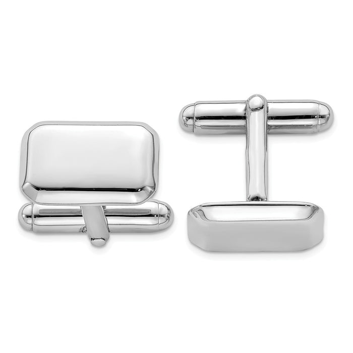 Occasion Gallery, Men's Accessories, 925 Sterling Silver Rhodium-plated Cuff Links