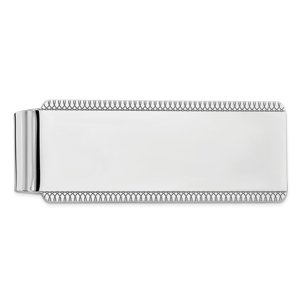 Occasion Gallery, Men's Accessories, 925 Sterling Silver Rhodium-plated Satin Front Satin Back Money Clip