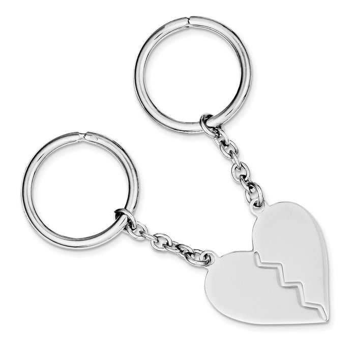 Occasion Gallery 925 Sterling Silver Rhodium Plated Breakable Heart Double Key Chain