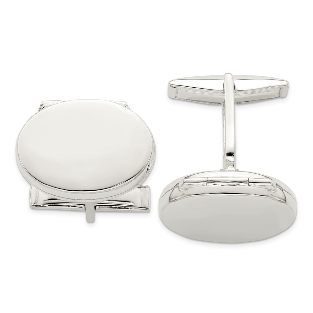 Occasion Gallery, Men's Accessories, 925 Sterling Silver Oval Locket Cufflinks