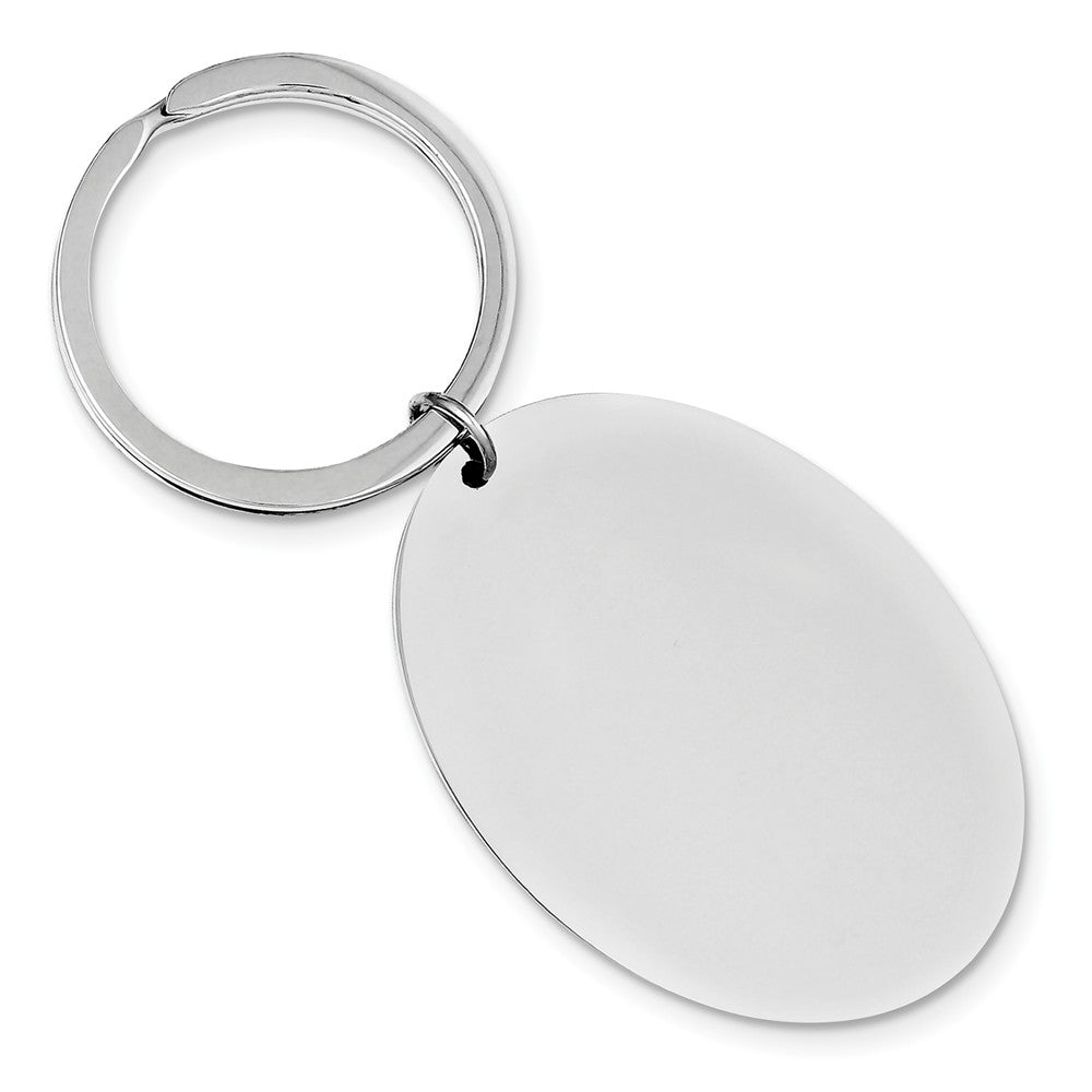 Occasion Gallery 925 Sterling Silver Engravable Oval Disc Rhodium-plated Key Chain