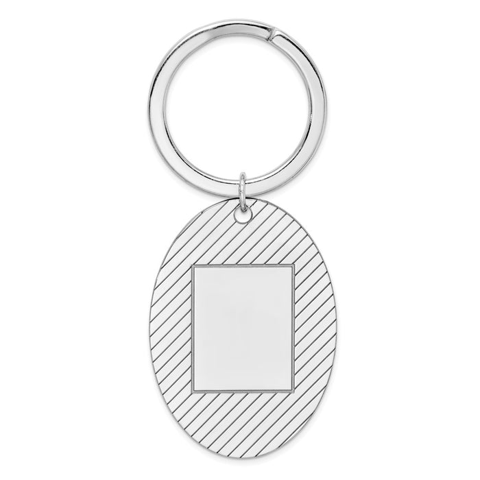 Occasion Gallery 925 Sterling Silver Engravable Rhodium-plated Key Chain
