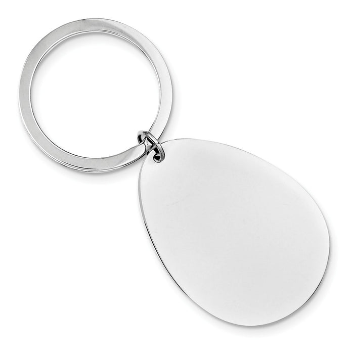 Occasion Gallery 925 Sterling Silver Engravable Oval Rhodium-plated Key Chain