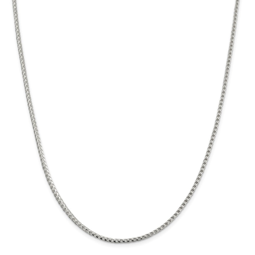 Million Charms 925 Sterling Silver 2.55mm Diamond-Cut Square Franco Necklace, Chain Length: 18 inches