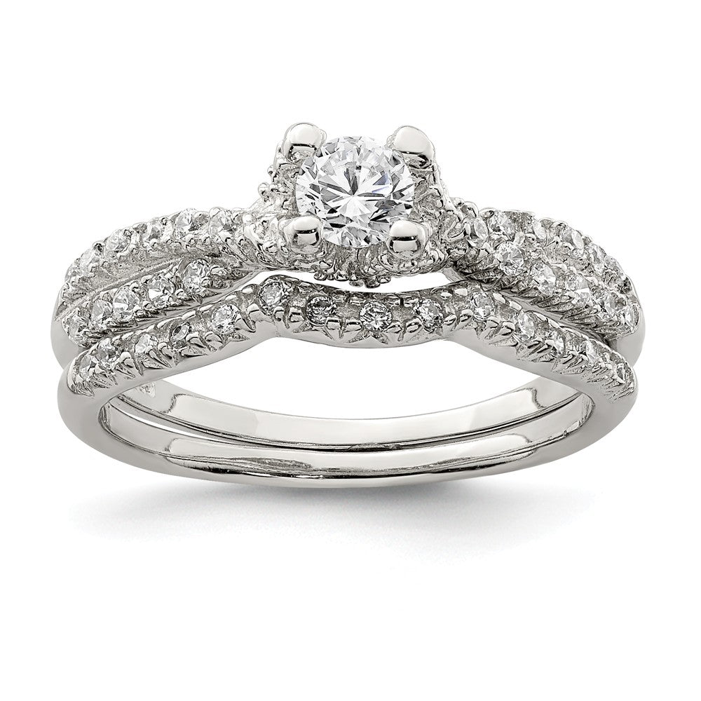 Stella Silver Jewelry Set - 925 Sterling Silver 2-Piece Cubic Zirconia ( CZ ) Wedding Set Ring