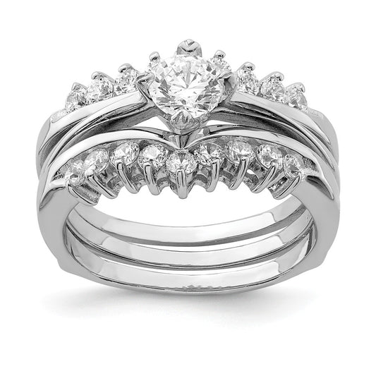 Stella Silver Jewelry Set - 925 Sterling Silver Rhodium-plated Cubic Zirconia ( CZ ) Ring Set