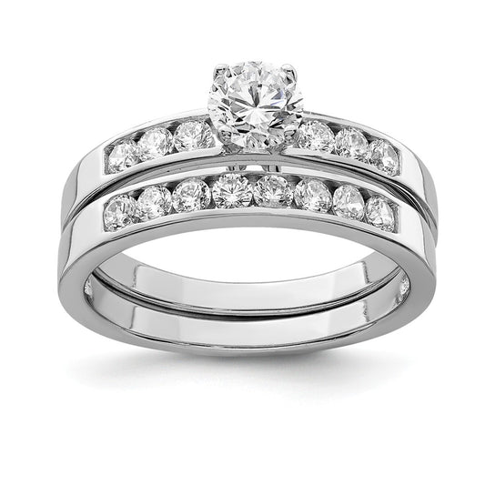 Stella Silver Jewelry Set - 925 Sterling Silver Rhodium-plated Cubic Zirconia ( CZ ) Ring Set