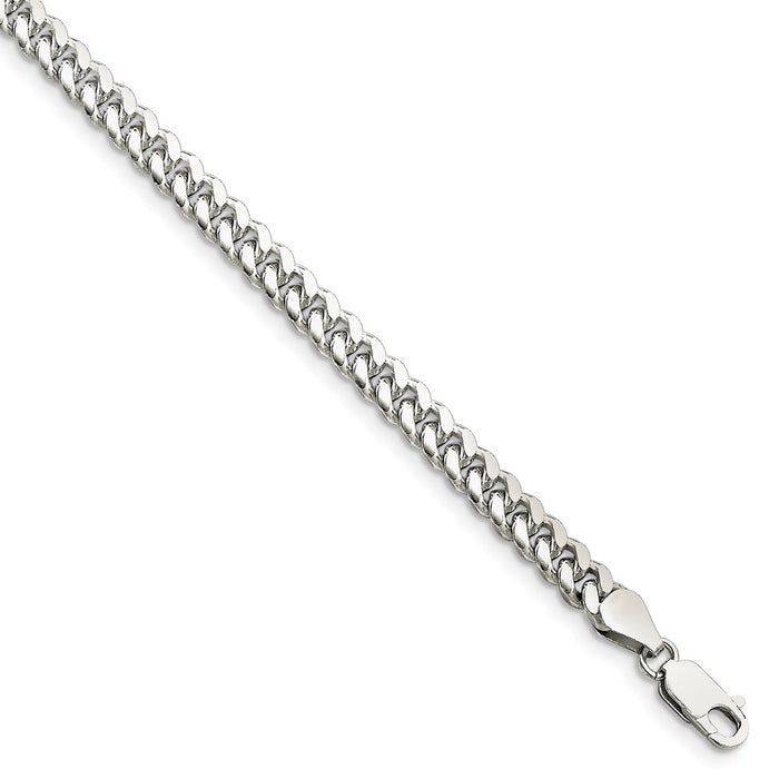 Million Charms 925 Sterling Silver 5mm Domed Curb Chain, Chain Length: 8 inches