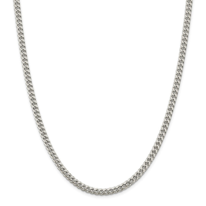 Million Charms 925 Sterling Silver 5mm Domed Curb Chain, Chain Length: 22 inches