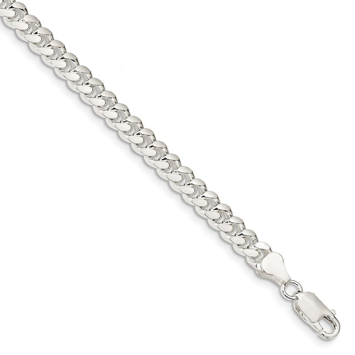 Million Charms 925 Sterling Silver 6.00mm Domed Curb Chain, Chain Length: 7 inches