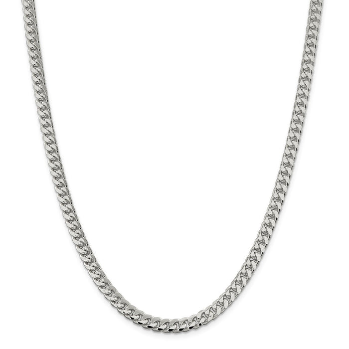 Million Charms 925 Sterling Silver 6.00mm Domed Curb Chain, Chain Length: 20 inches