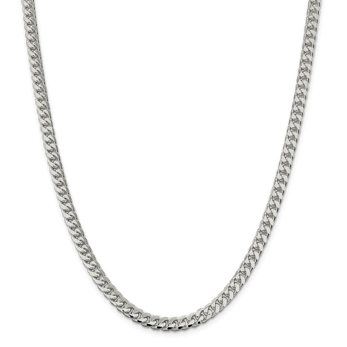 Million Charms 925 Sterling Silver 6.00mm Domed Curb Chain, Chain Length: 24 inches