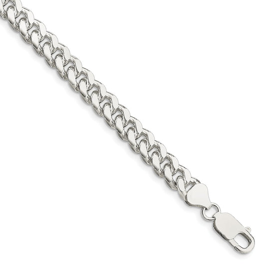 Million Charms 925 Sterling Silver 7.0mm Domed Curb Chain, Chain Length: 8 inches