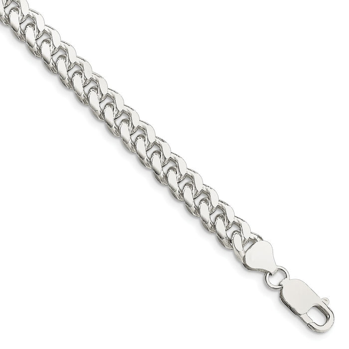 Million Charms 925 Sterling Silver 7.0mm Domed Curb Chain, Chain Length: 9 inches