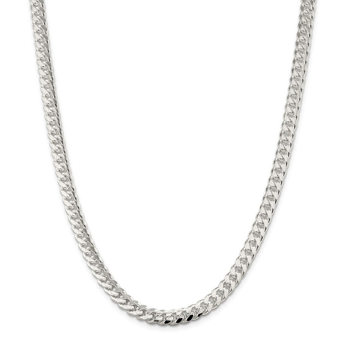 Million Charms 925 Sterling Silver 7.0mm Domed Curb Chain, Chain Length: 20 inches