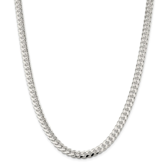 Million Charms 925 Sterling Silver 7.0mm Domed Curb Chain, Chain Length: 26 inches