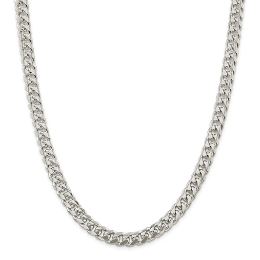 Million Charms 925 Sterling Silver 8.5mm Domed Curb Chain, Chain Length: 26 inches