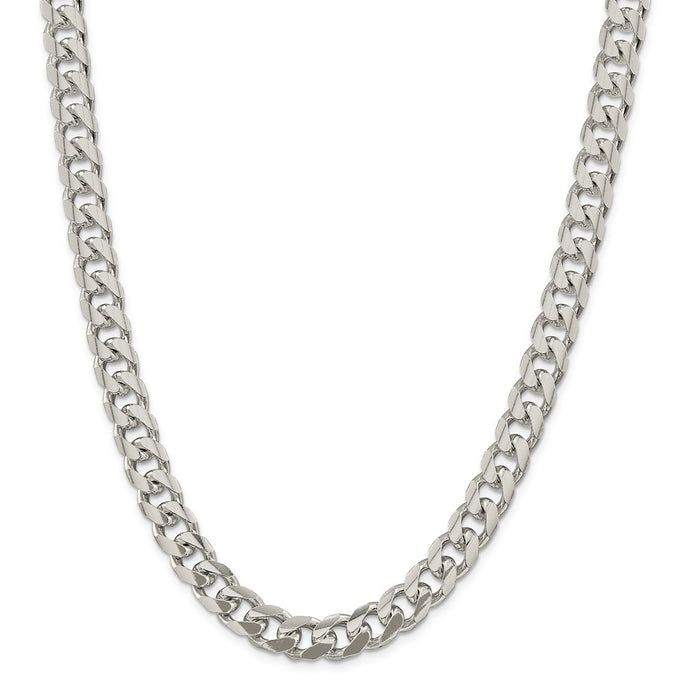 Million Charms 925 Sterling Silver 10.5mm Domed Curb Chain, Chain Length: 24 inches
