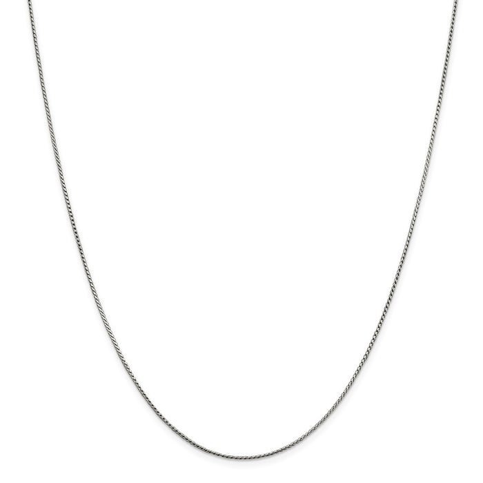 Million Charms 925 Sterling Silver 1mm Round Franco Chain, Chain Length: 16 inches