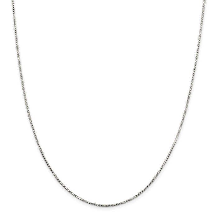 Million Charms 925 Sterling Silver 1.25mm Round Franco Chain, Chain Length: 18 inches