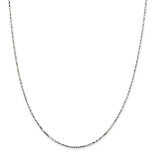 Million Charms 925 Sterling Silver 1.25mm Round Franco Chain, Chain Length: 20 inches