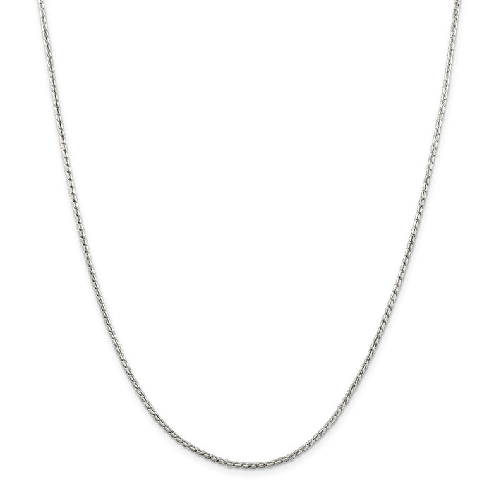 Million Charms 925 Sterling Silver 1.75mm Round Franco Chain, Chain Length: 18 inches