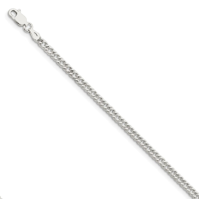 Million Charms 925 Sterling Silver 3.3mm Rambo Chain, Chain Length: 7 inches