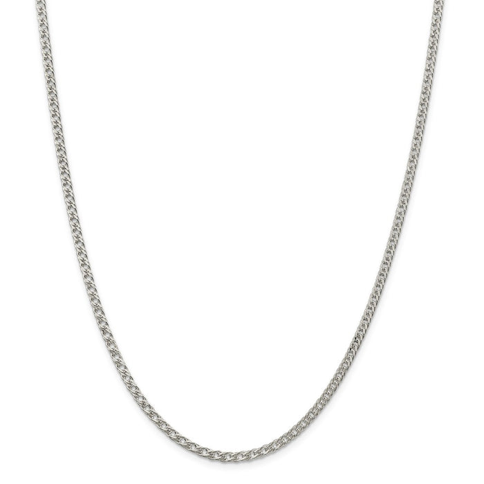 Million Charms 925 Sterling Silver 3.3mm Rambo Chain, Chain Length: 18 inches