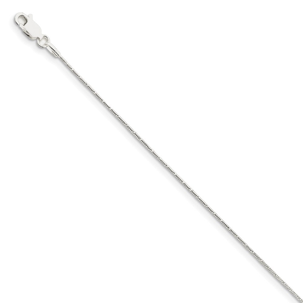 Million Charms 925 Sterling Silver 1.2mm Diamond-cut Snake Chain, Chain Length: 7 inches