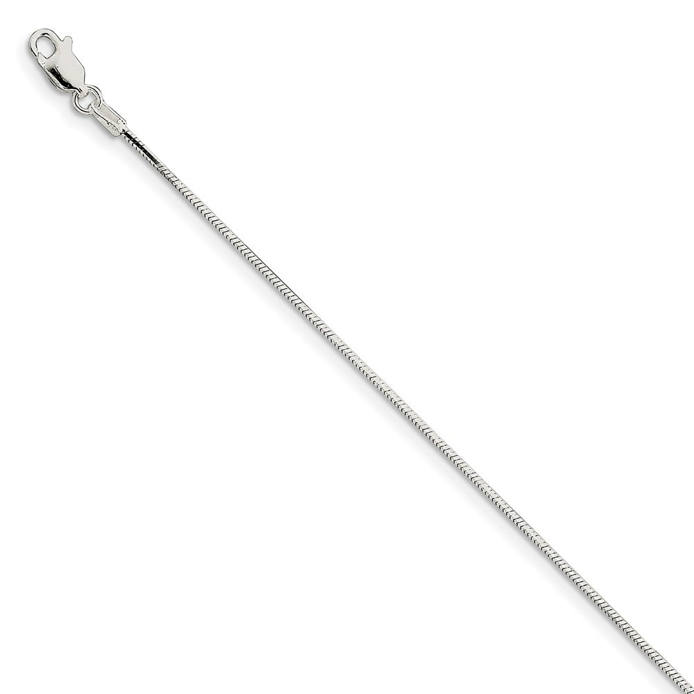Million Charms 925 Sterling Silver 1.5mm Diamond-cut Flat Snake Chain, Chain Length: 7 inches