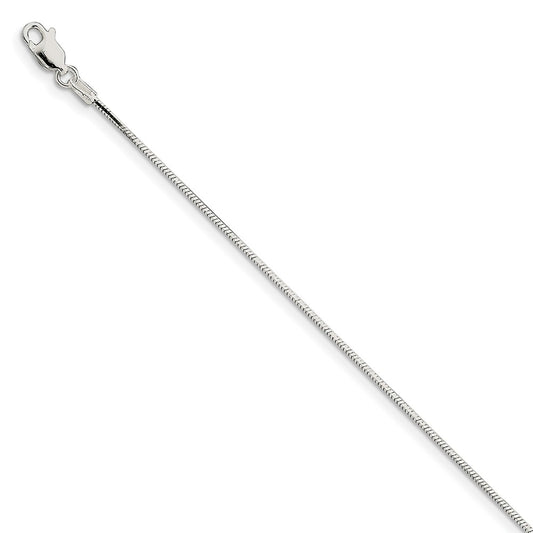 Million Charms 925 Sterling Silver 1.5mm Diamond-cut Flat Snake Chain, Chain Length: 7 inches