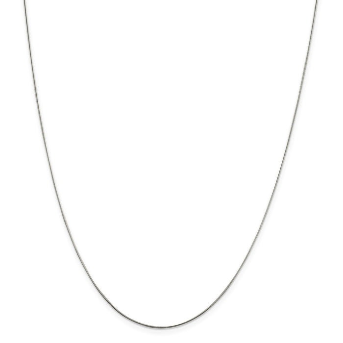Million Charms 925 Sterling Silver .7mm Round Snake Chain, Chain Length: 16 inches
