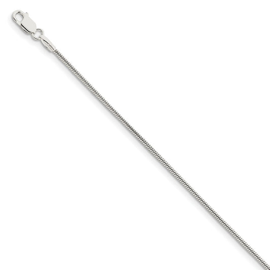 Million Charms 925 Sterling Silver 1.5mm Round Snake Chain, Chain Length: 7 inches