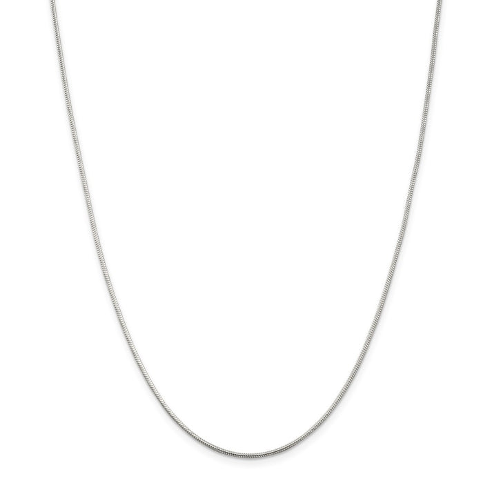 Million Charms 925 Sterling Silver 1.2mm Round Snake Chain, Chain Length: 18 inches