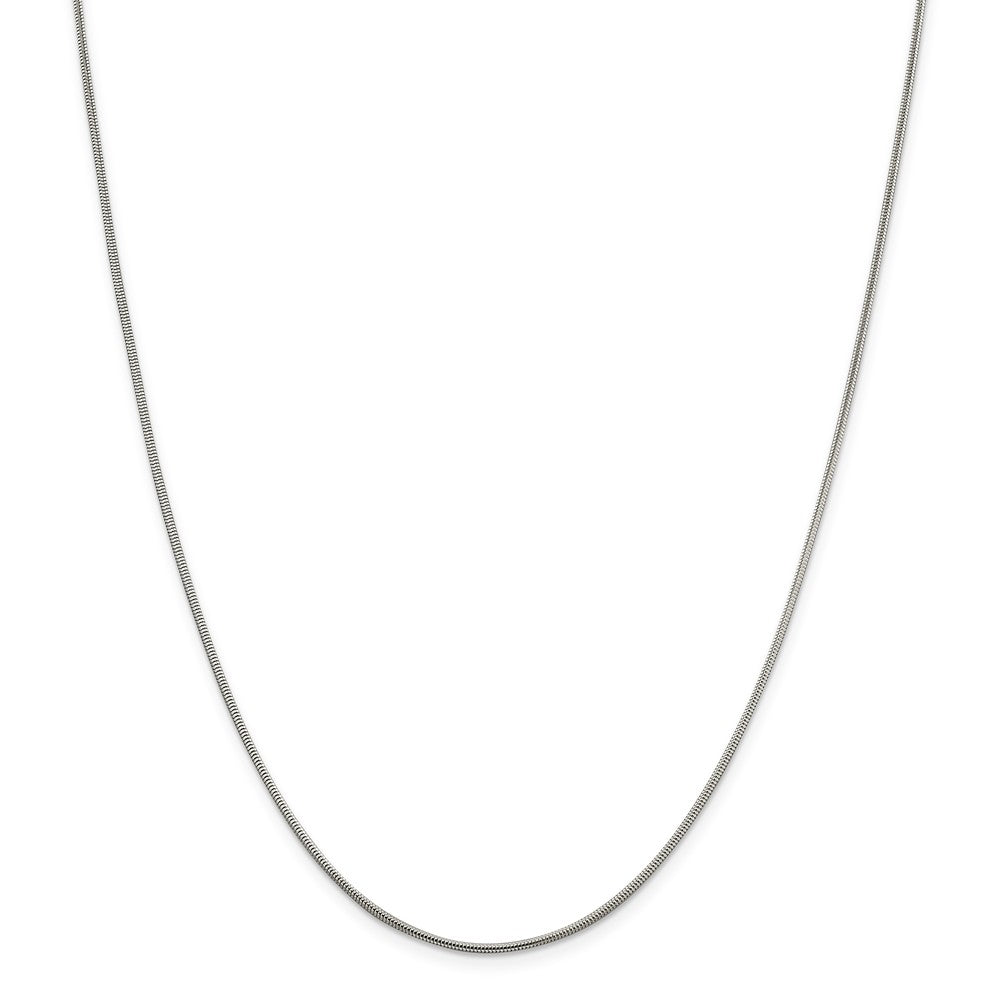 Million Charms 925 Sterling Silver 1.5mm Round Snake Chain, Chain Length: 18 inches