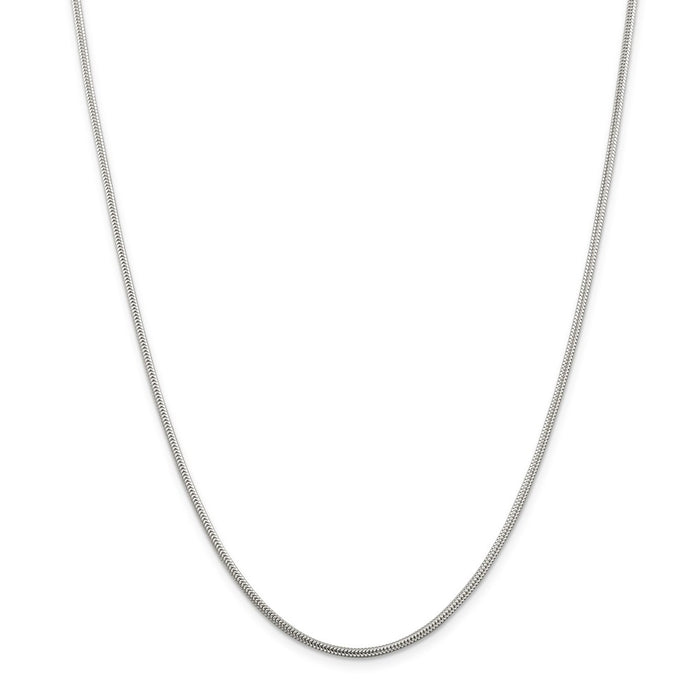 Million Charms 925 Sterling Silver 1.6mm Round Snake Chain, Chain Length: 20 inches