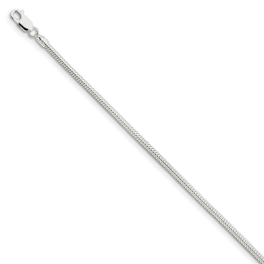 Million Charms 925 Sterling Silver 2.5mm Round Snake Chain, Chain Length: 7 inches