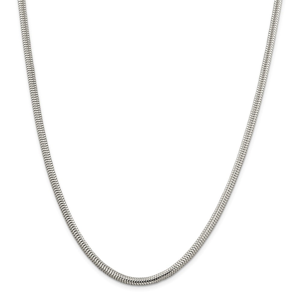 Million Charms 925 Sterling Silver 4.00mm Round Snake Chain, Chain Length: 24 inches