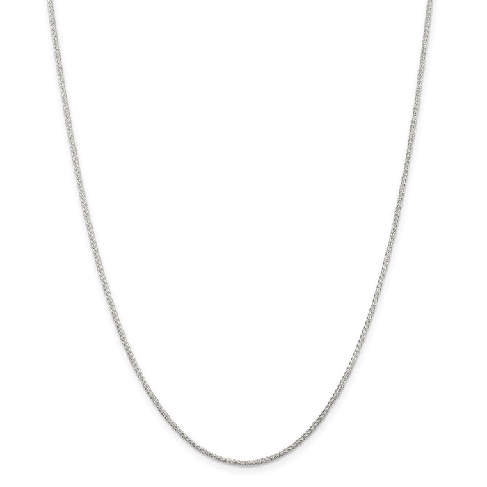 Million Charms 925 Sterling Silver 1.25mm Round Spiga Necklace, Chain Length: 28 inches