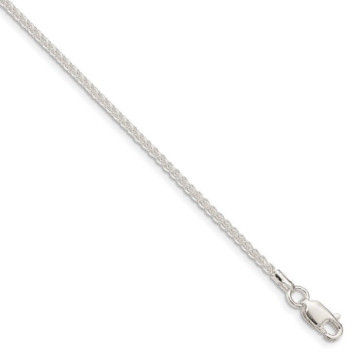 Million Charms 925 Sterling Silver 1.6mm Round Spiga Necklace, Chain Length: 16 inches